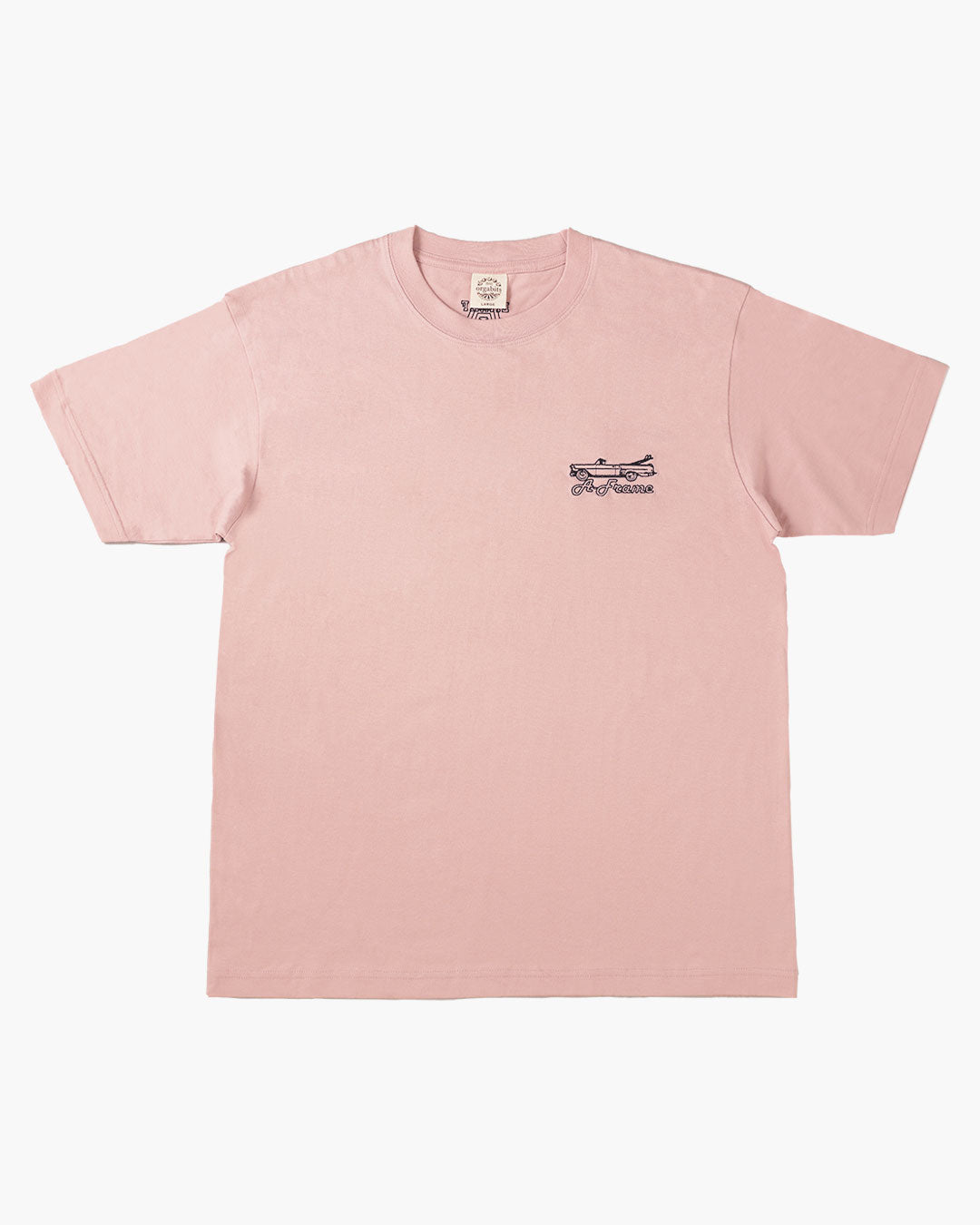 半袖 Tシャツ ピンク アメカジ ストリート ロゴ 丸首