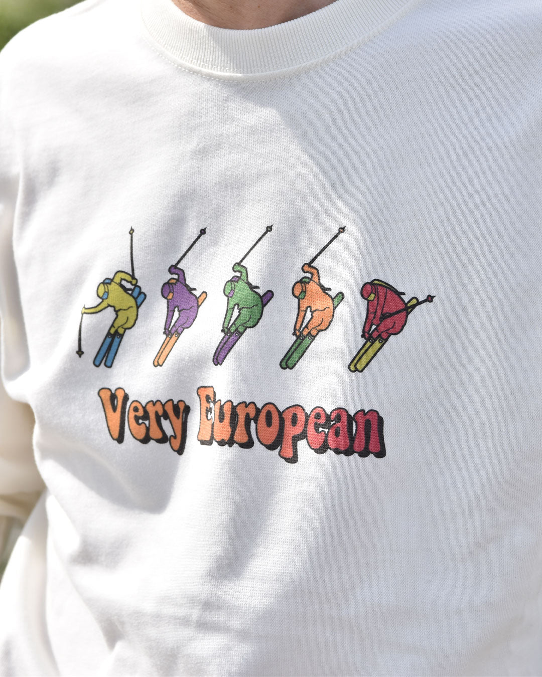 長袖 ロングTシャツ 白 オーバーサイズ ビックシルエット丸首 刺繍 アメカジ ストリート