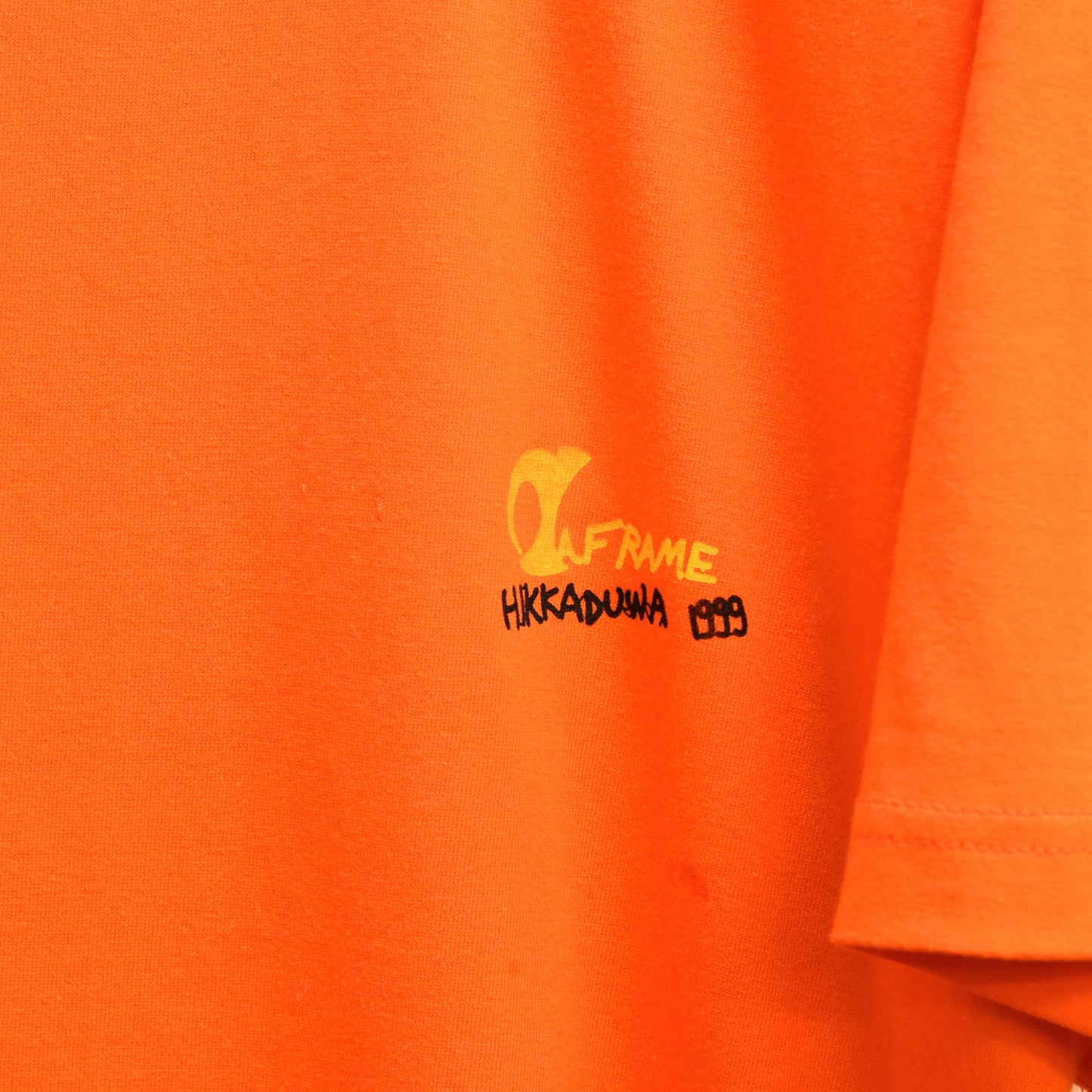 半袖 Tシャツ オレンジ アメカジ ストリート ロゴ 丸首