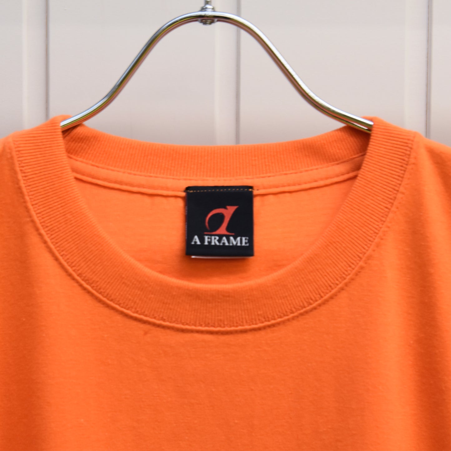 半袖 Tシャツ オレンジ アメカジ ストリート ロゴ 丸首