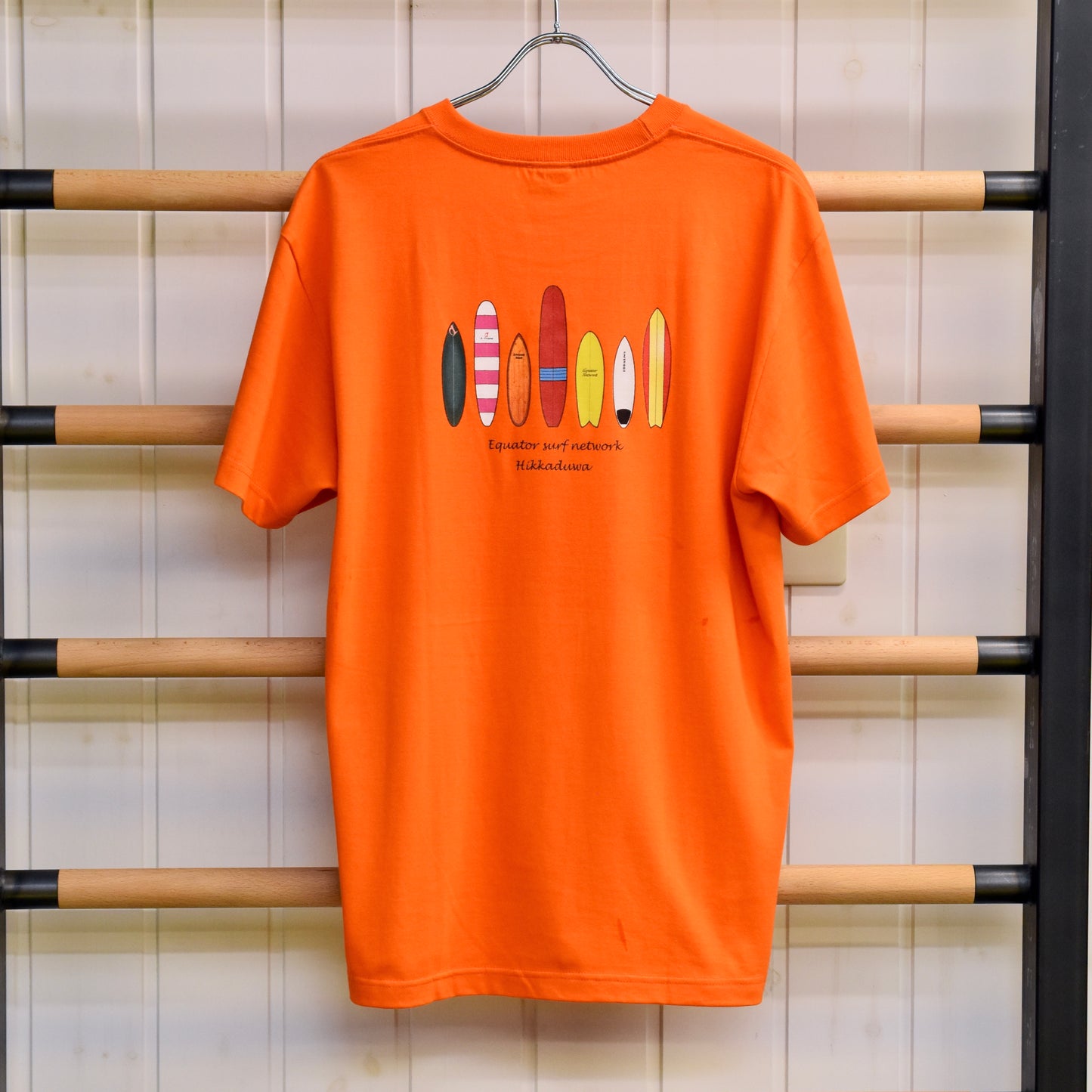 半袖 Tシャツ オレンジ アメカジ ストリート ロゴ 丸首