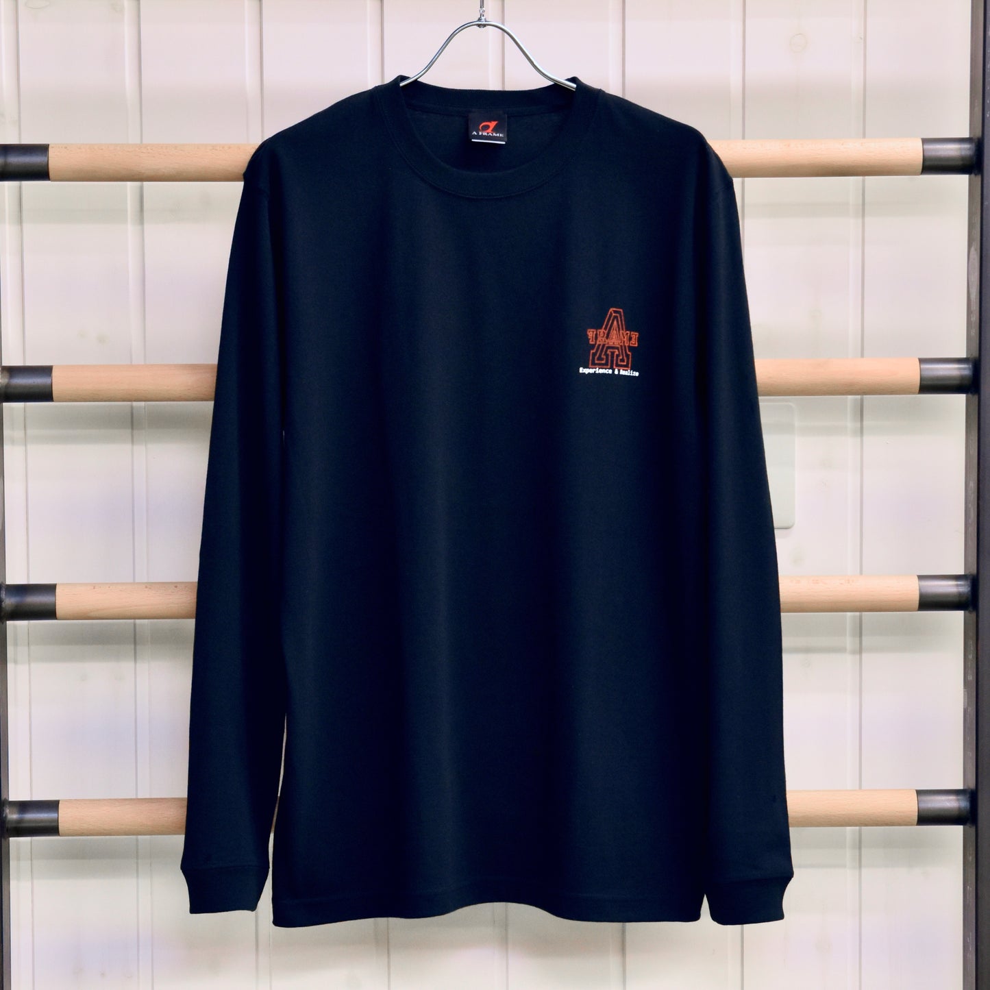 ロングTシャツ ブラック アメカジ ヤシの木 袖口リブ