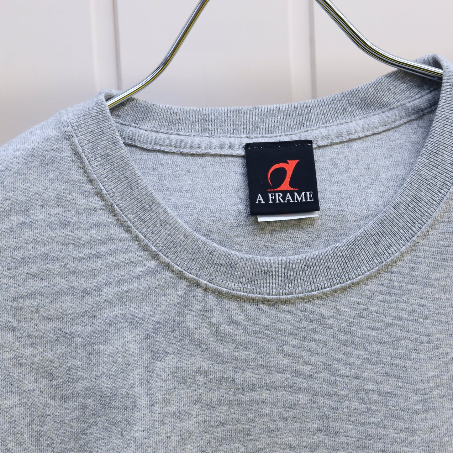 ロングTシャツ グレー アメカジ ヤシの木 袖口リブ