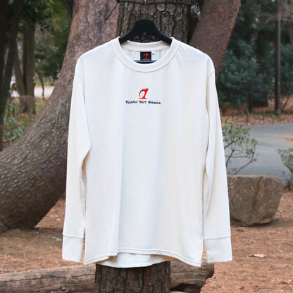 A-frame ロングTシャツ BRING Material リサイクル・ポリエステル 白 ロゴTシャツ