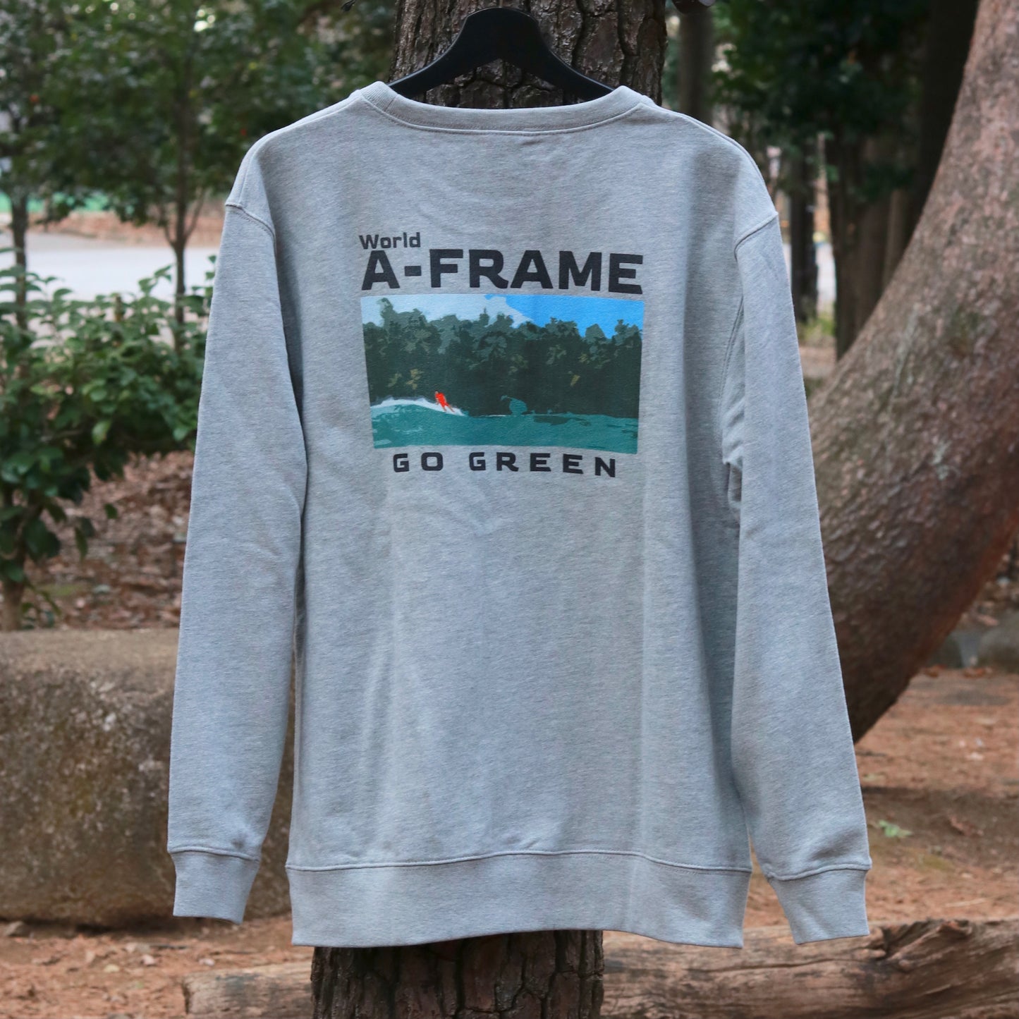 A-frame Go Green トレーナー グレー 裏起毛トレーナー 暖かくて速乾